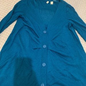 Anthropologie Teal Moth Women’s Havasu Falls Ruffle Back Cardigan Size Small